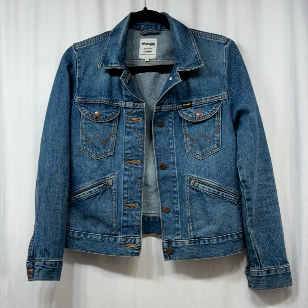 Wrangler Icons Jacket Womens Size XS Regular Fit Rigid Denim Jean Western 124WJ - Picture 4 of 16